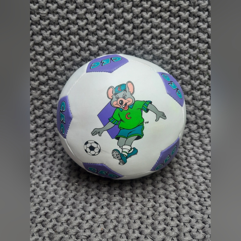 CHUCK E CHEESE CEC Soft Plush Soccer Ball Advertising